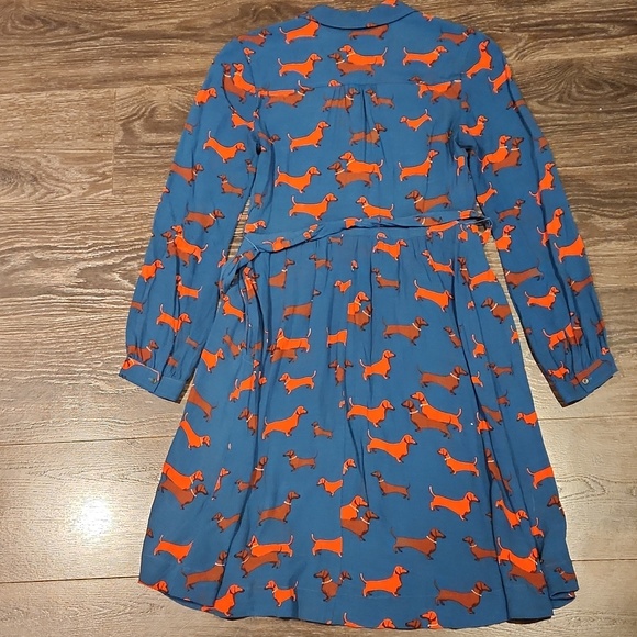 ❤️ ANTHROPOLOGIE CONVERSATIONS HAUTE DACHSHUND A-LINE SHIRT DRESS, 2 - Picture 13 of 16